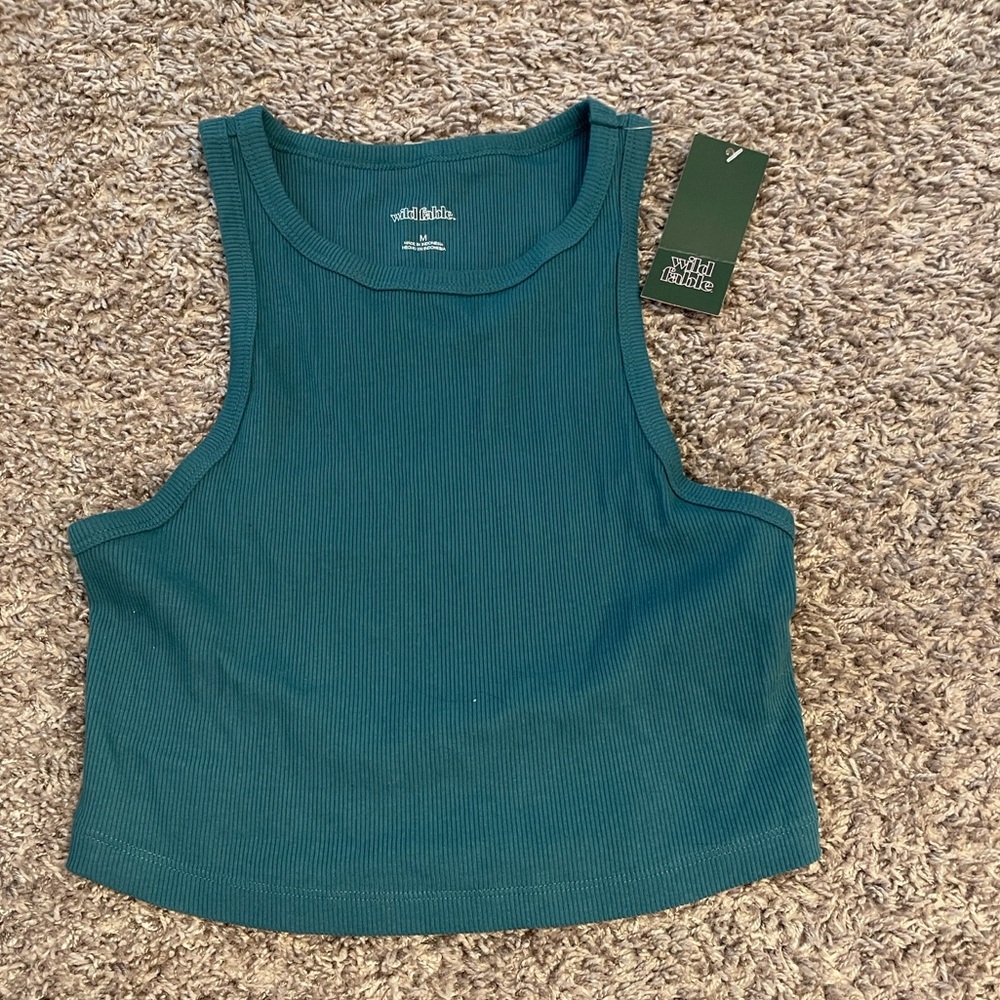 Dark green cropped tank top